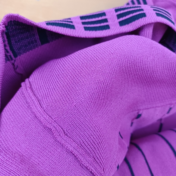 Prabal Gurung Women Striped Off Shoulder Dress Size 0 Knit Long Sleeve Preppy - Picture 12 of 14